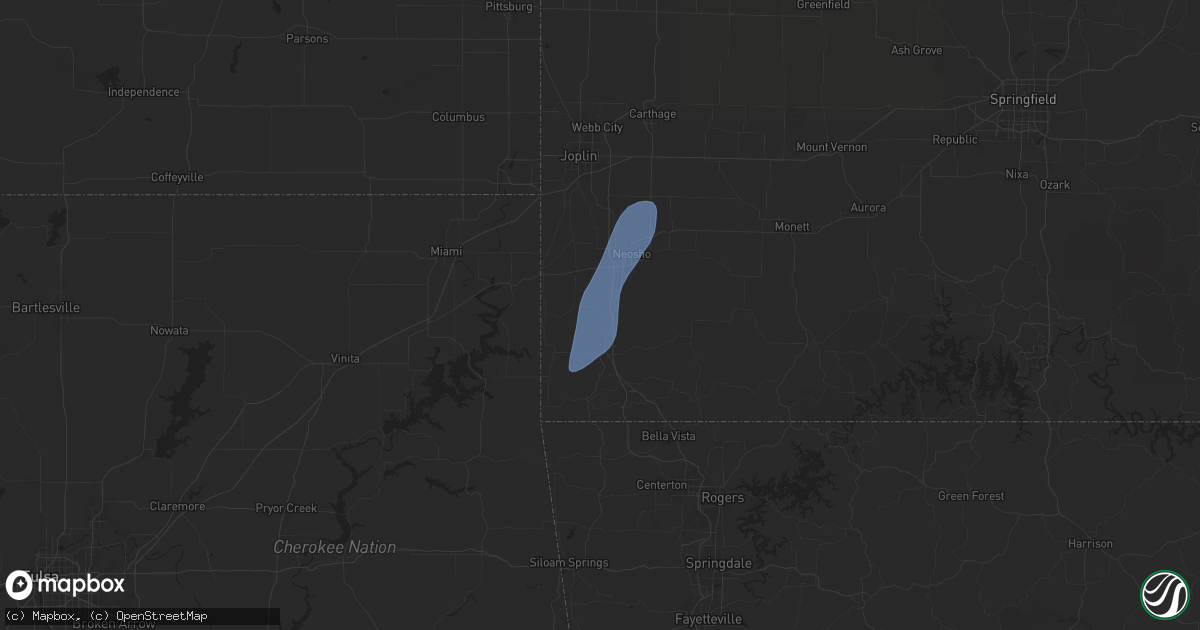 Hail map in Goodman, MO on March 14, 2025