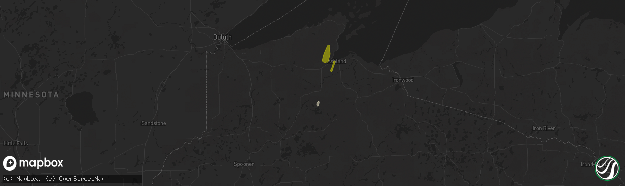 Hail map in Grand View, WI on March 14, 2025