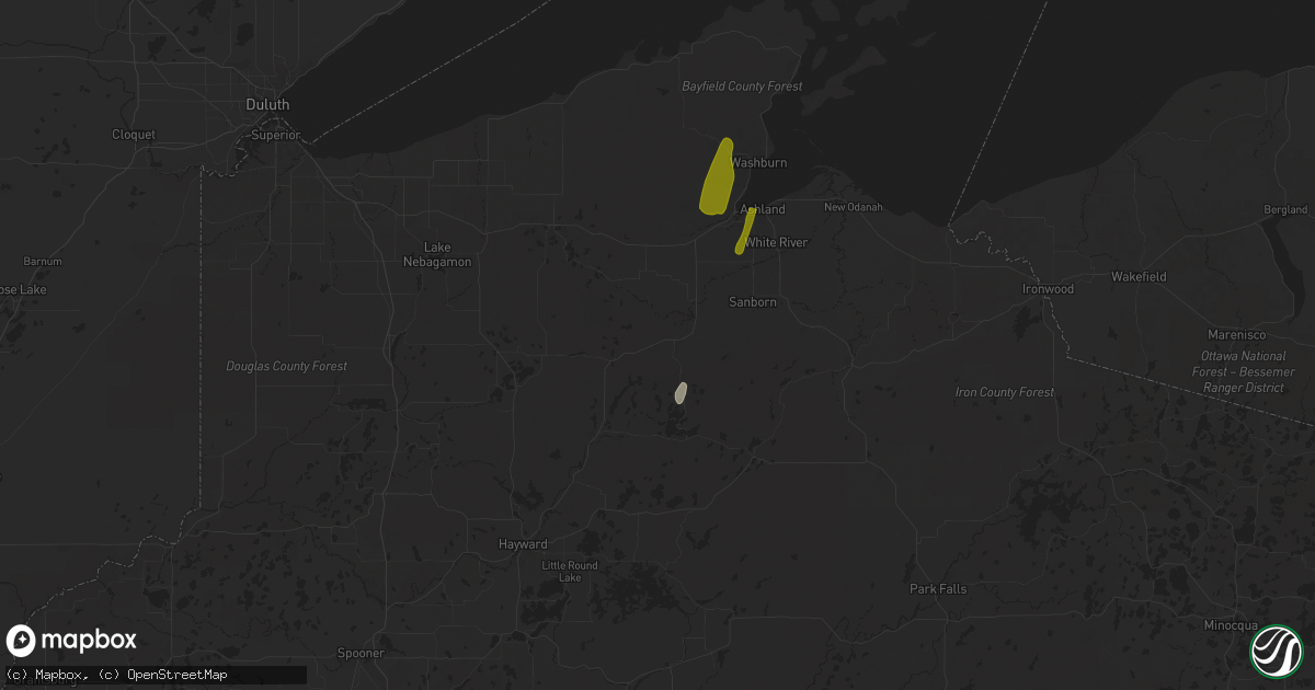 Hail map in Grand View, WI on March 14, 2025
