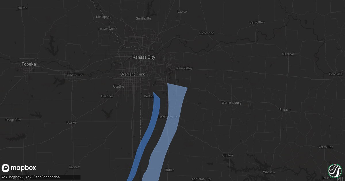 Hail map in Greenwood, MO on March 14, 2025