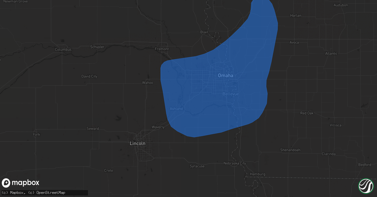 Hail map in Gretna, NE on March 14, 2025