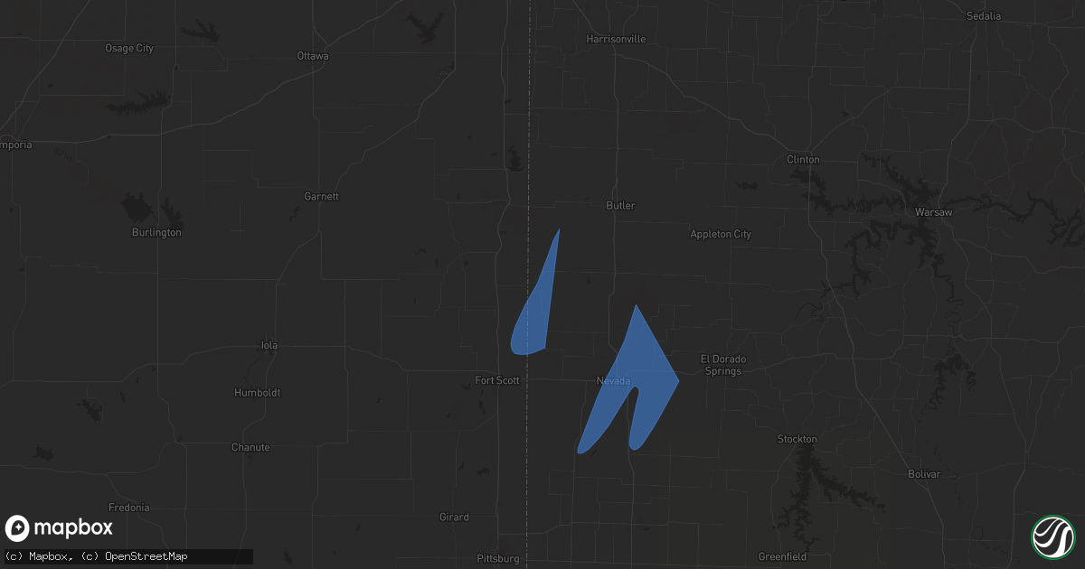 Hail map in Hume, MO on March 14, 2025