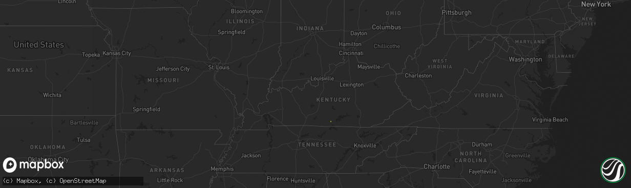 Hail map in Kentucky on March 14, 2025