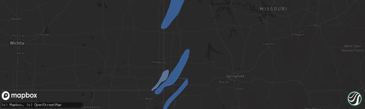 Hail map in Lamar, MO on March 14, 2025