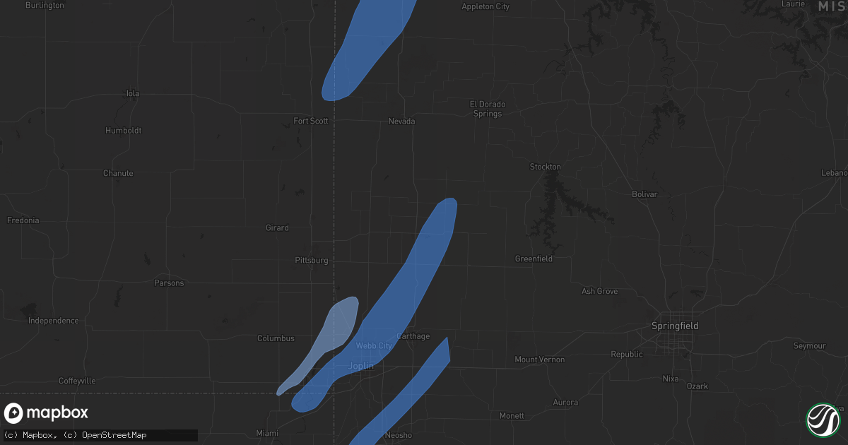Hail map in Lamar, MO on March 14, 2025