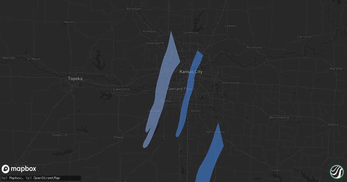 Hail map in Lenexa, KS on March 14, 2025