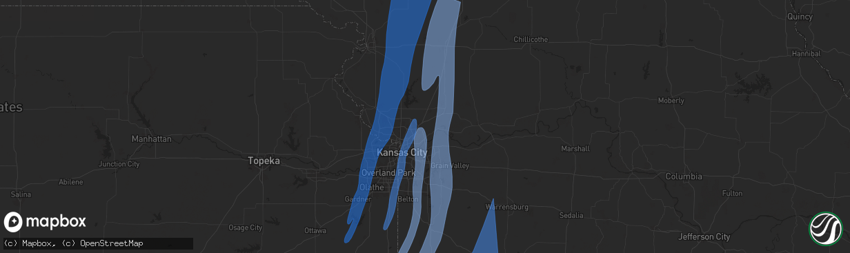 Hail map in Liberty, MO on March 14, 2025