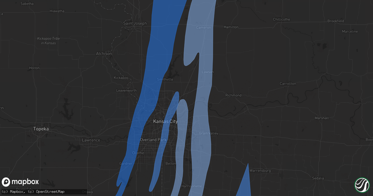 Hail map in Liberty, MO on March 14, 2025