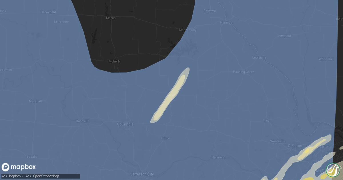 Hail map in Mexico, MO on March 14, 2025