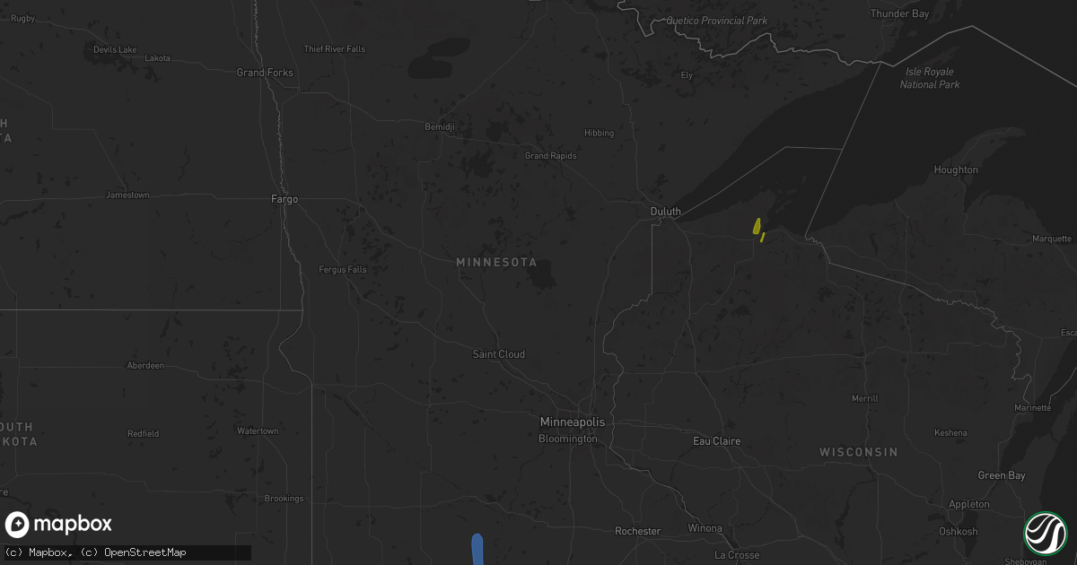 Hail map in Minnesota on March 14, 2025