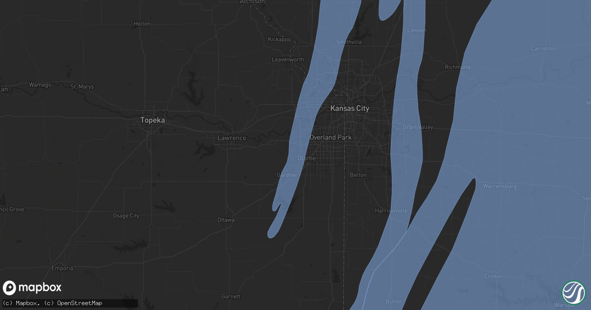 Hail map in Olathe, KS on March 14, 2025