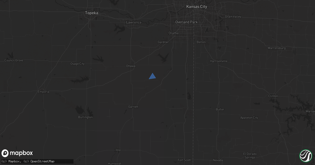 Hail map in Osawatomie, KS on March 14, 2025