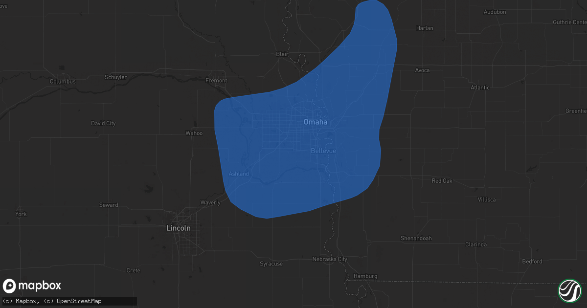 Hail map in Papillion, NE on March 14, 2025