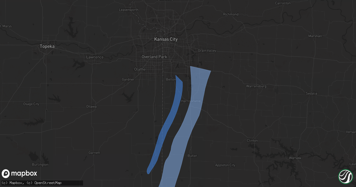 Hail map in Peculiar, MO on March 14, 2025