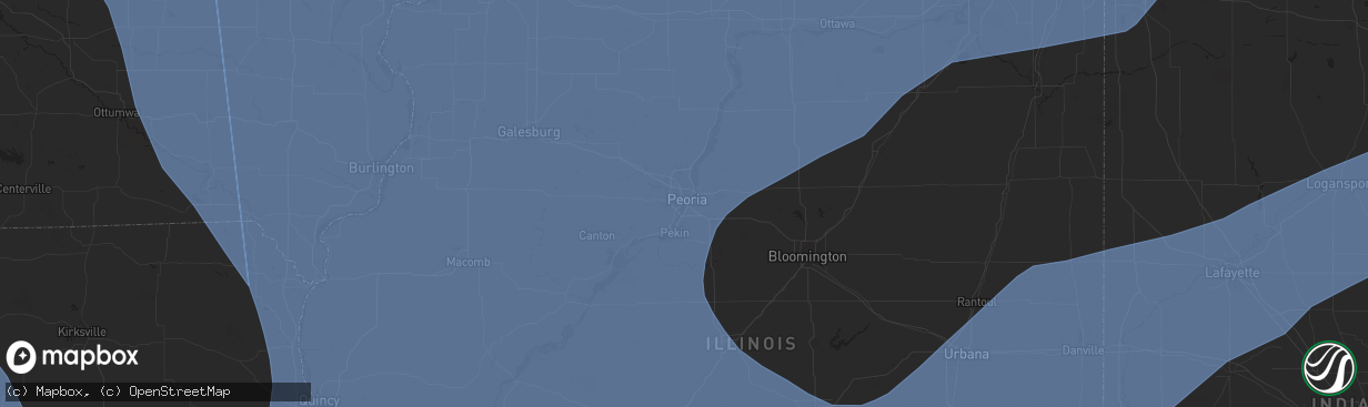 Hail map in Peoria, IL on March 14, 2025