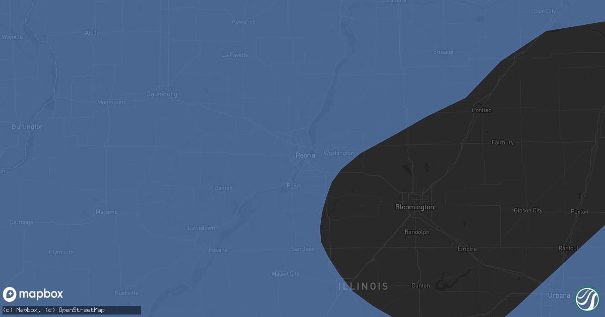 Hail map in Peoria, IL on March 14, 2025