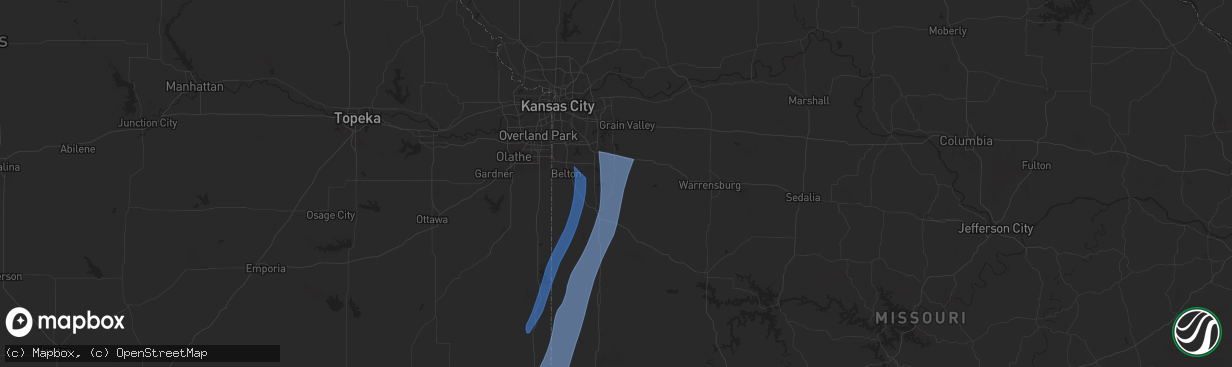 Hail map in Pleasant Hill, MO on March 14, 2025