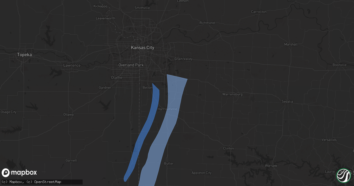 Hail map in Pleasant Hill, MO on March 14, 2025