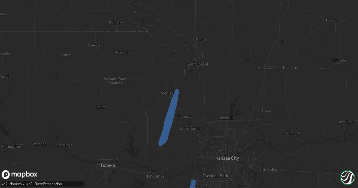 Hail map in Rushville, MO on March 14, 2025