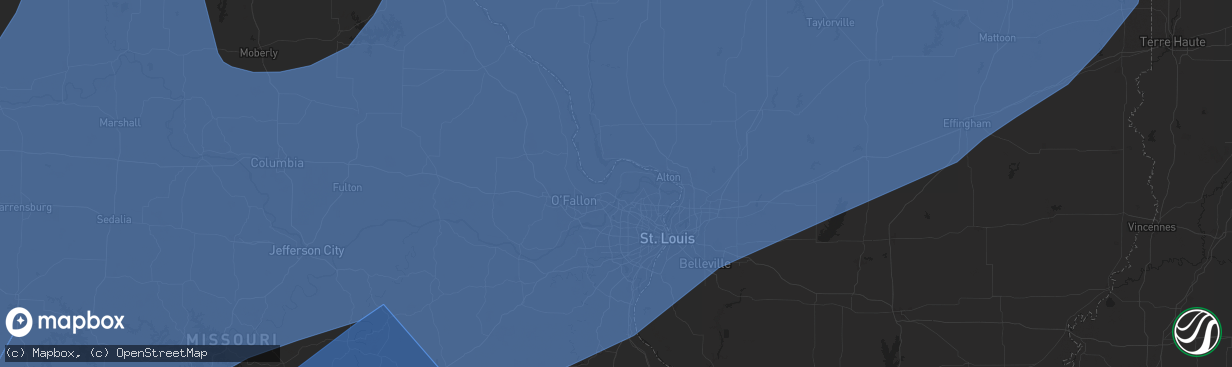 Hail map in Saint Charles, MO on March 14, 2025