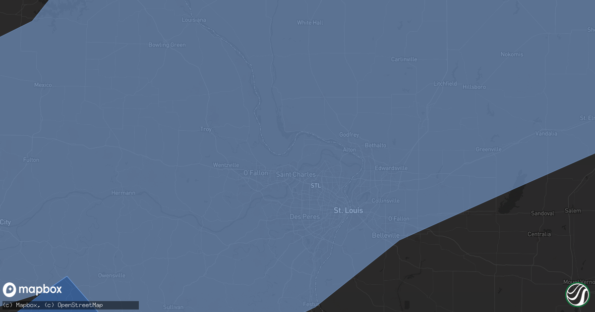 Hail map in Saint Charles, MO on March 14, 2025