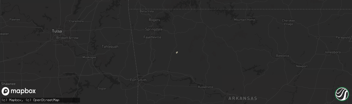 Hail map in Saint Paul, AR on March 14, 2025