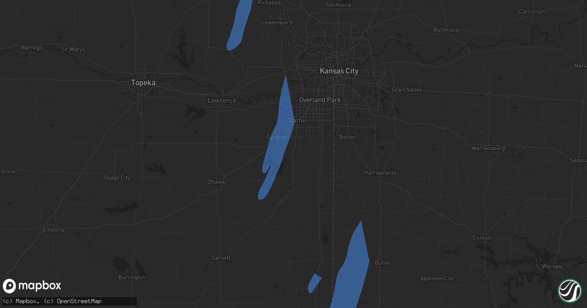 Hail map in Spring Hill, KS on March 14, 2025