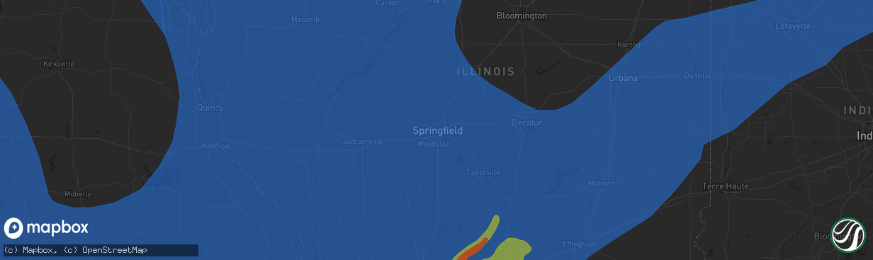 Hail map in Springfield, IL on March 14, 2025