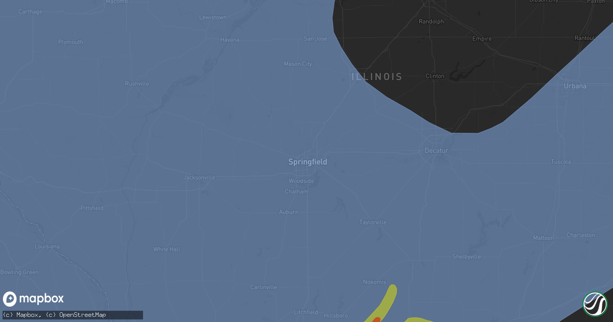 Hail map in Springfield, IL on March 14, 2025