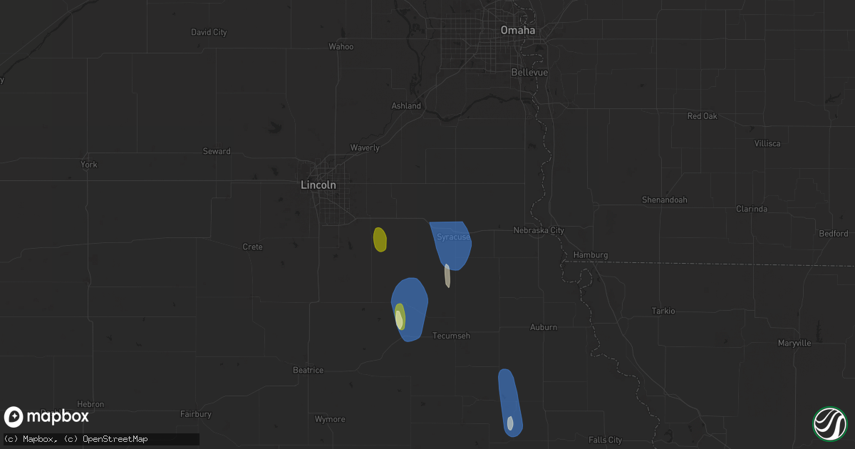 Hail map in Unadilla, NE on March 14, 2025