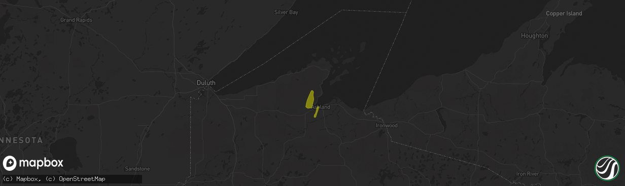 Hail map in Washburn, WI on March 14, 2025