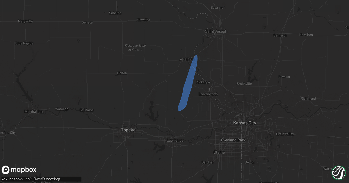 Hail map in Winchester, KS on March 14, 2025