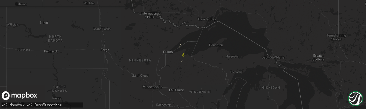 Hail map on March 14, 2025