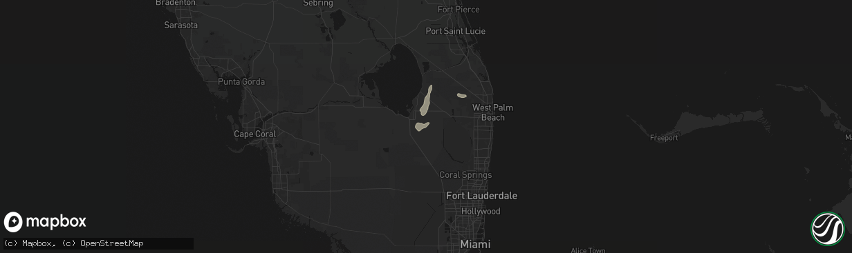 Hail map in Belle Glade, FL on March 14, 2026