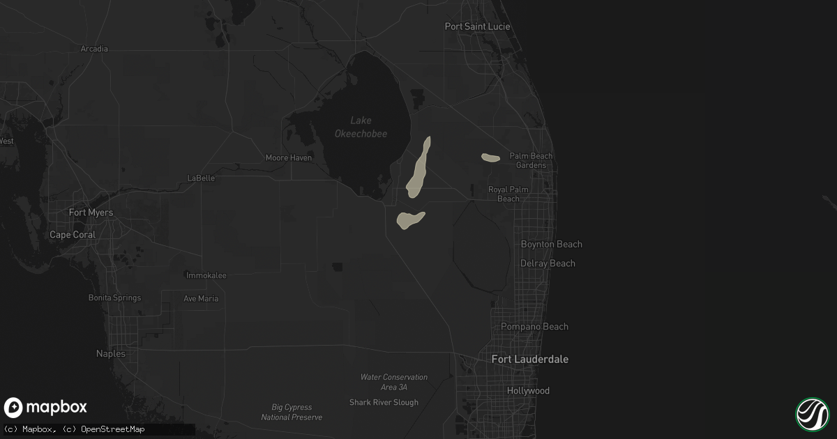 Hail map in Belle Glade, FL on March 14, 2026