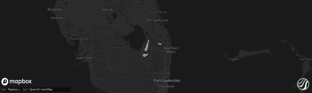Hail map in Loxahatchee, FL on March 14, 2026