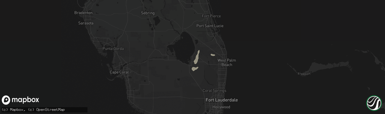 Hail map in Pahokee, FL on March 14, 2026