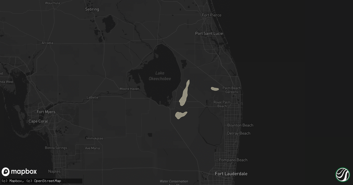Hail map in Pahokee, FL on March 14, 2026