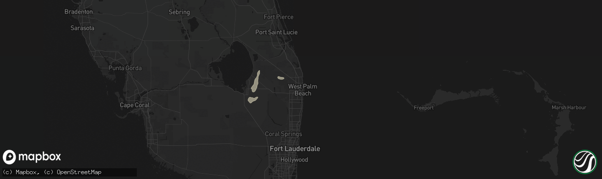 Hail map in West Palm Beach, FL on March 14, 2026