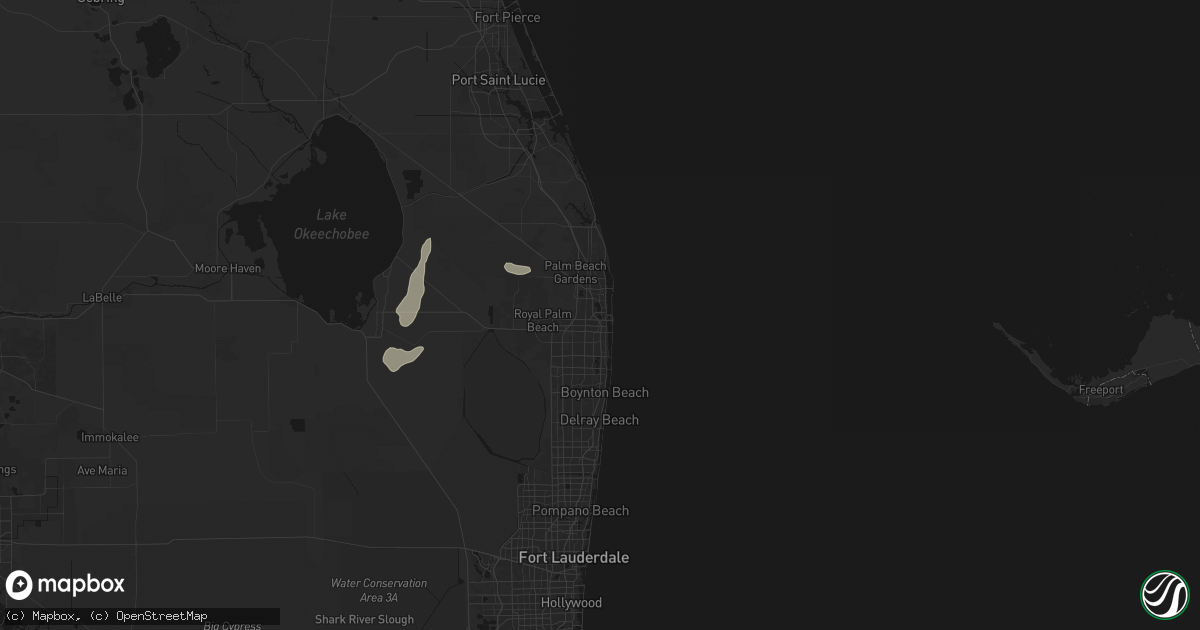 Hail map in West Palm Beach, FL on March 14, 2026