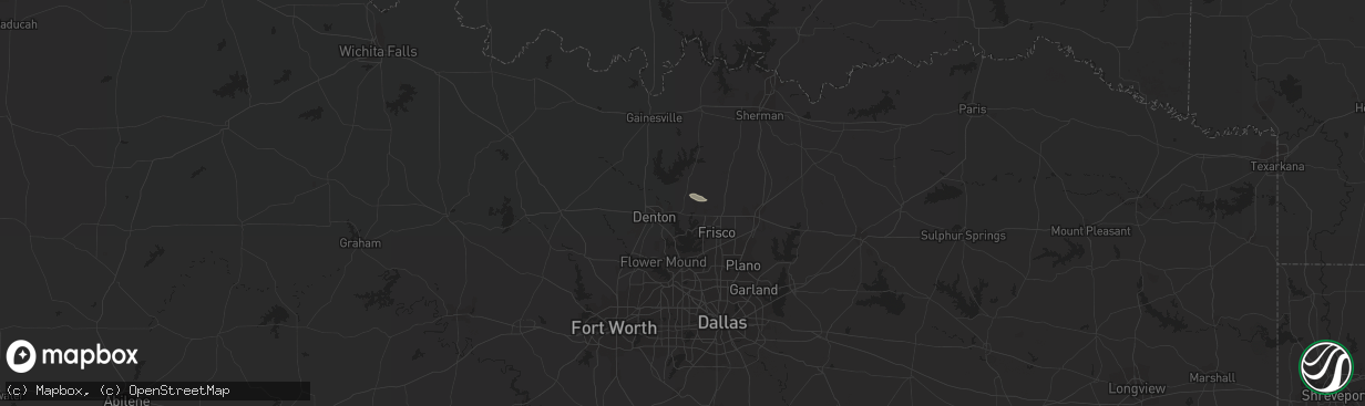 Hail map in Aubrey, TX on March 15, 2011