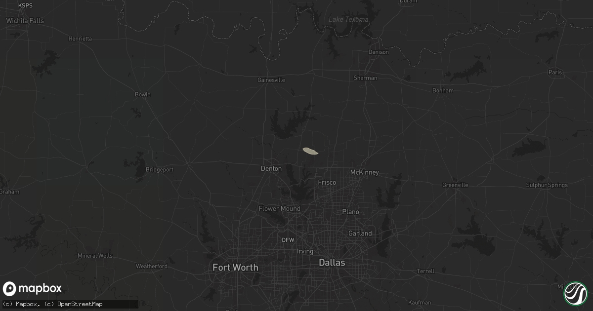 Hail map in Aubrey, TX on March 15, 2011