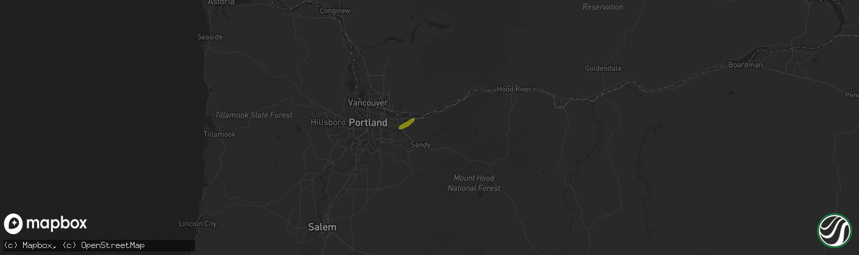 Hail map in Corbett, OR on March 15, 2011