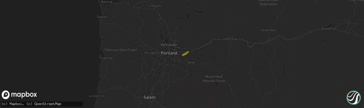 Hail map in Gresham, OR on March 15, 2011