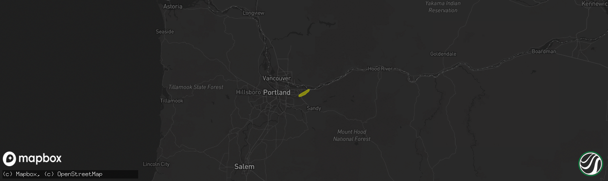 Hail map in Troutdale, OR on March 15, 2011