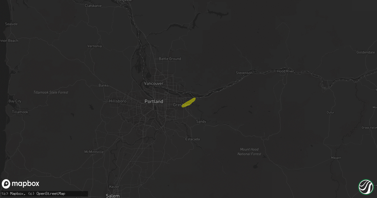 Hail map in Troutdale, OR on March 15, 2011