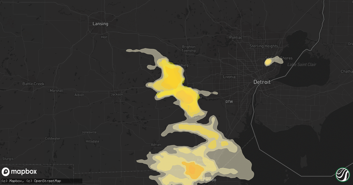 Hail map in Ann Arbor, MI on March 15, 2012