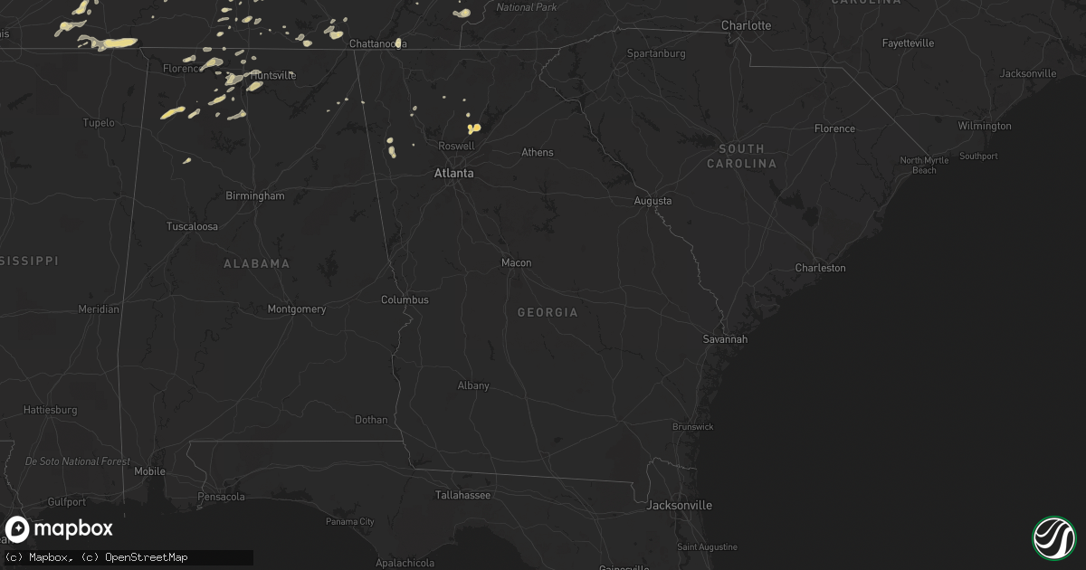 Hail map in Georgia on March 15, 2012
