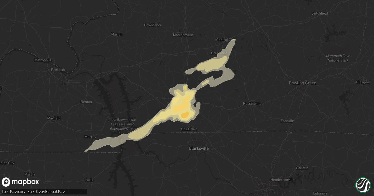 Hail map in Hopkinsville, KY on March 15, 2012