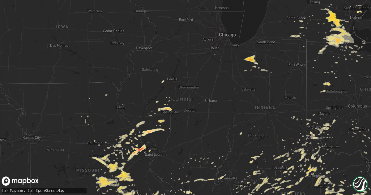 Hail map in Illinois on March 15, 2012
